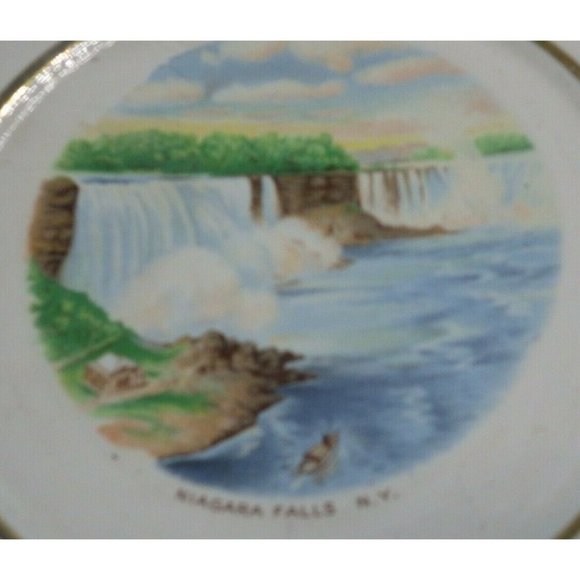 Niagara Falls New York Collectible Souvenir Plate Gold Trimmed - Picture 5 of 6